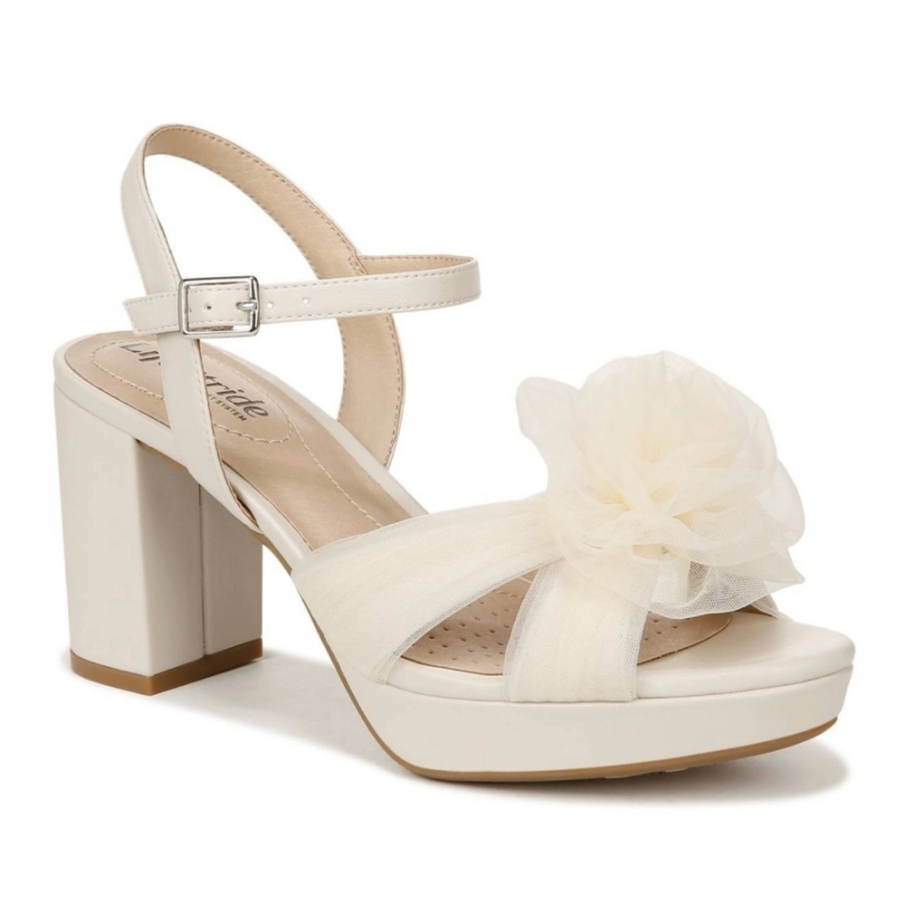 Life Stride Cream Floral Block Heels